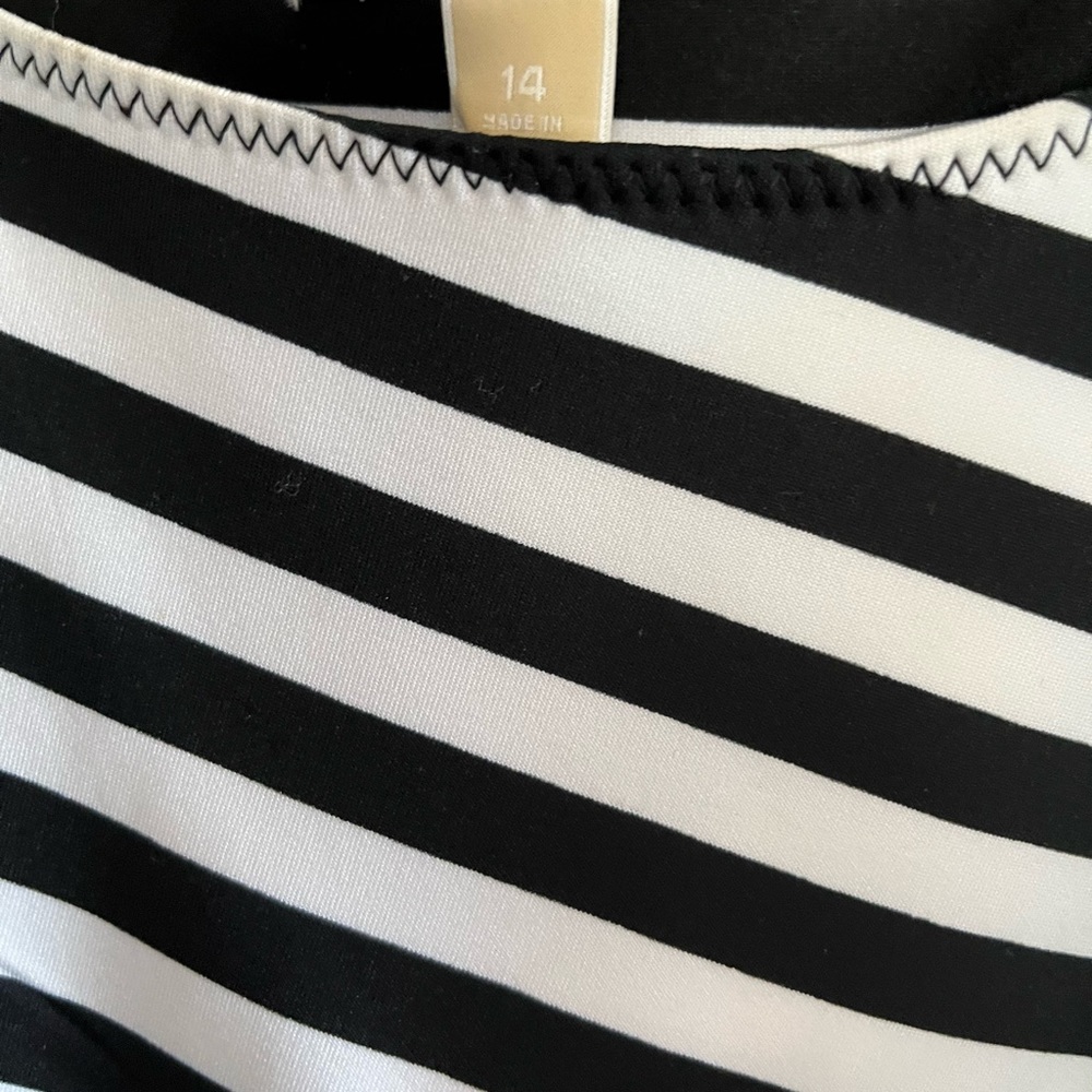 Michael Kors black and white striped dress sz 14 - Picture 3 of 3